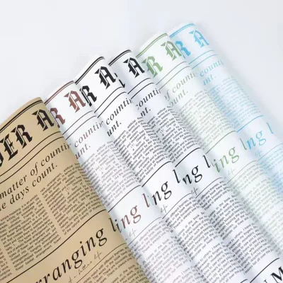 Eden Garden Paper Waterproof English Newspaper Feather Paper Flower Gifts Flower Packaging Materials