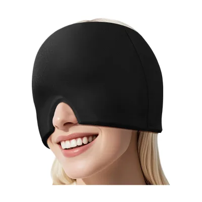 Black Migraine Cap All Around Gel Covered Reusable Headache Relief