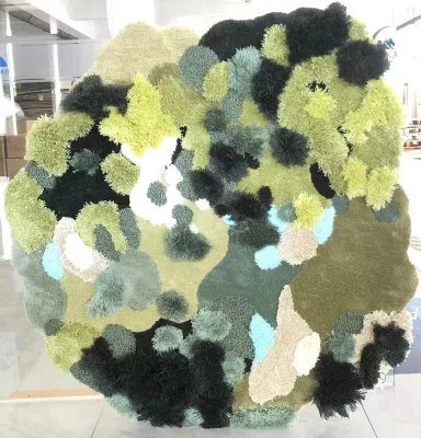 Forest/lake/grass Landscape Custom Wool Rug Handmade Fluffy Carpets and Rugs Living Room Large Shags Hand Tufted Rug for Kids