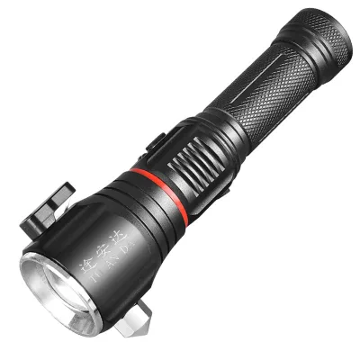 Factory Direct Sale New Multifunctional Aluminum Alloy Car Safety Hammer Flashlight Rechargeable LED Fire Emergency Work Light