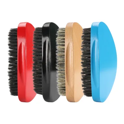 Natural Beech Wood 100% Boar Beistle Wave Brush for Man Hair and Beard Care