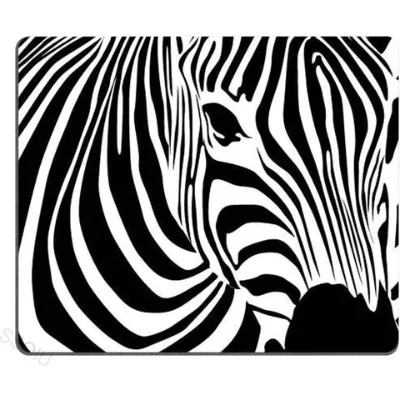 Customized Rectangle Non-Slip Rubber Mousepad Gaming Mouse Pad,Zebra Striped Print, Black