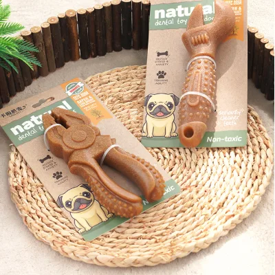 MIDOO Tool-shaped TPR Beef Flavored Dog Chew Toy-Teeth Cleaning Medium/Large Sizes Bone Pattern for Daily Use