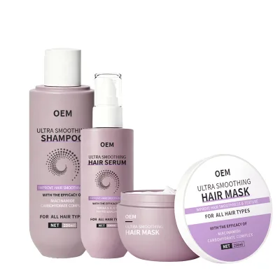 OEM Deep Nourishing Smooth Frizzy Hair Repair Kit Scalp Cleanse Cuticle Seal Shampoo Conditioner Mask Hydrate Silky Shine Omega