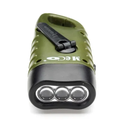 Mini Emergency Hand Crank Solar Flashlight Rechargeable LED Light Lamp Charging Powerful Torch
