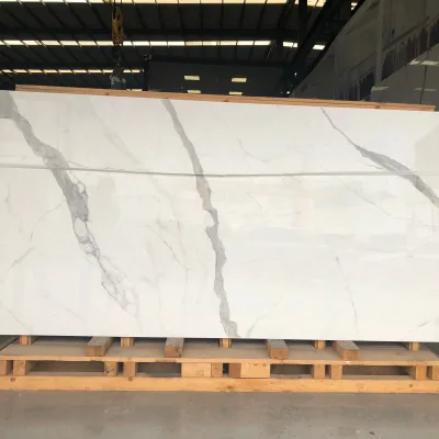 Artificial Sintered Stone Calacatta White/Black Porcelain Slabs for Table Top, Countertop, Worktop