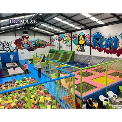 IDOMAZE OEM Custom Foam Pit Dodgeball Basketball Kids Indoor Playground Commercial Trampoline