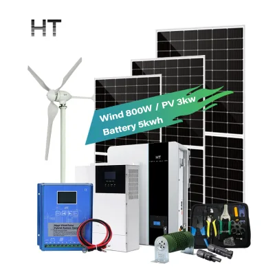 HT Solar PV Panel Ground Mounting Brackets Structure and 48v Wind Turbine Controller Generator Hybrid System for Home Use