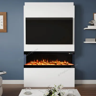 Smart Multi Color Flame Wifi App Voice Control Wall Mounted 3 Side Fireplace Wholesale Modern 3 Sided Electric Fireplace