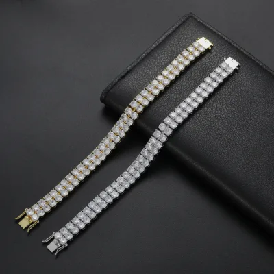 BB113 Double Line Tennis Chain Bracelets Men and Women Fashion Jewelry