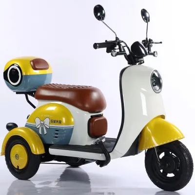 Compact Double Rider Electric Pedicab 60v 3-Speed Steel Construction for Seniors Adults Children
