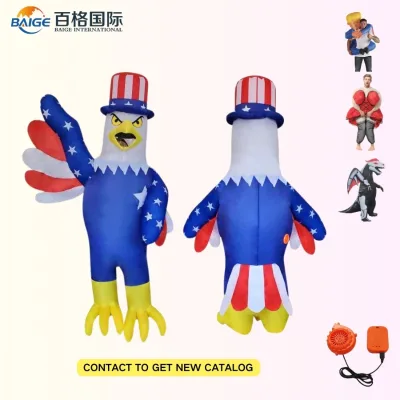 Adult Patriotic American Flag Eagle Cosplay Mascot Halloween Carnival Party Inflatable Costumes