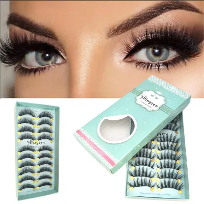 OEM DINGSEN New 10 Pairs Natural False Eyelashes Fake Lashes Long Makeup 3d Mink Lashes Extension Eyelash Mink Eyelashes