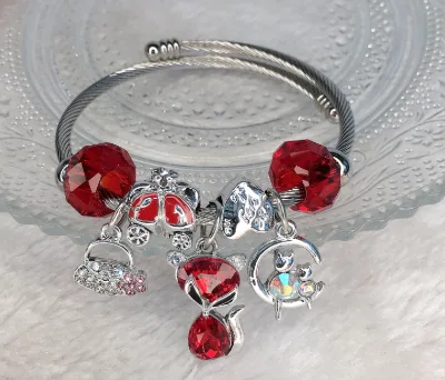 Adjustable Wire Bangle Bracelet Wholesale Mixed Crystal fox Slap Bracelet
