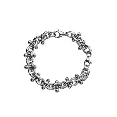 Factory-direct Supply Mens Round-bead Wrapped Tungsten Bracelet Trendy Edgy High-end Vacuum-plated Wont Fadeperfect