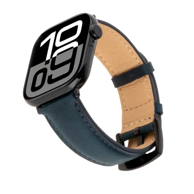 Luxury Genuine Leather Watch Band for Watch Series 10 9 8 7 6 SE Ultra 22mm 24mm Soft Strap