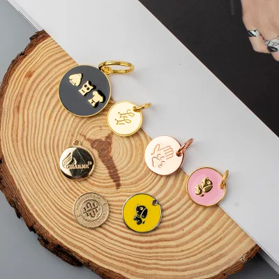 Customized Precision Round Dog or Pet Id Tag Flat Sheet Metal Logo Sublimation Dog Tags Necklace Zinc Alloy Europe Plated Animal