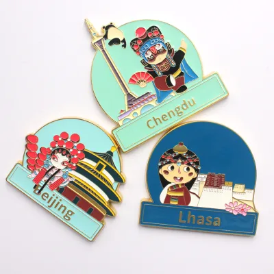 Custom 3D City Landmark Fridge Magnets Souvenir Custom Wholesale Durable Eco-Friendly Metal Crafts Promotional Gifts Decoration