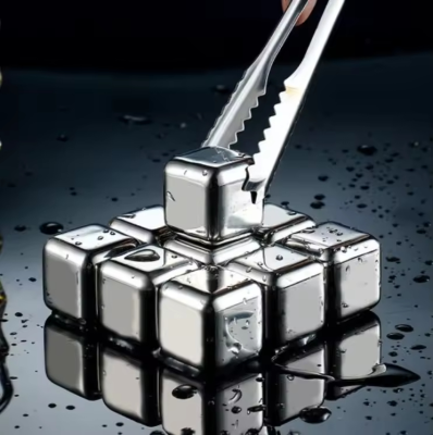Food Grade Metal Stainless Steel Ice Cubes Diamond Ice Cube