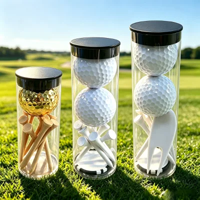 Factory Golf Ball Set PVC Tube Package Personalized Custom Logo Golf Ball Accessories Set for Players & Promotional Gifts