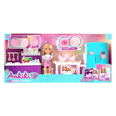 Wholesale 5 Inch Mini Girl  Doll House with Complete Furniture Set and Doll Set Soft Vinyl Plastic Baby Doll Accessories