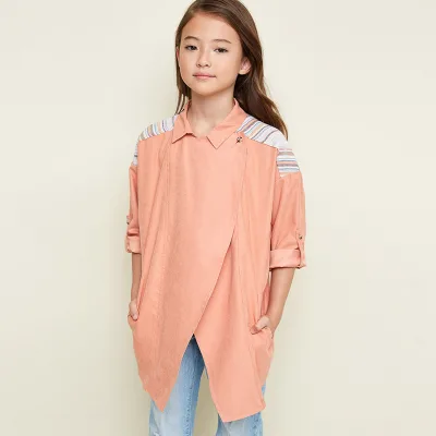 Fashion Clothing Girls' Children's Plus Size Loose Windproof Autumn Casual Long Coats and Jackets