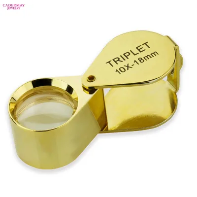 Cadermay Wholesale Diamond Jewelry Tester Tool Diamond Loupe 10x Triplet 18 Millimeters Black/Silver/Yellow Color Matte Hot Sell