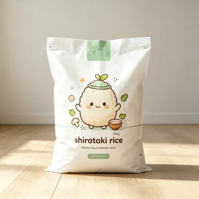 Wholesale Gulten Free Healthy Diet Food Precooked Dry Shirataki Rice Factory Konjac Rice 25kg Bulk Package