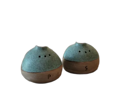 Ceramic Jar Salt and Pepper Shakers-Mini Handmade Salt & Pepper Jars.