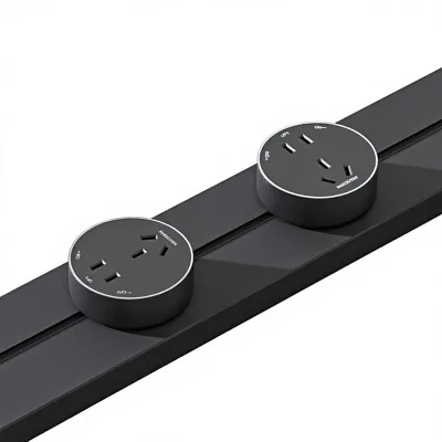 Tuya Smart Track Socket App Control Surface Mount Power Strip Movable Outlet Bar with LED Display for Kitchen Bedroom