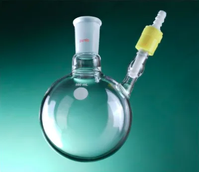 Laboratory Ground-mouth Vacuum Reaction Flask with Vent Hole and High Vacuum Valve