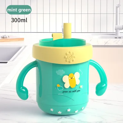 Wholesale Stainless Steel Baby Milk Cups 300ml Capacity Standard Neck Factory Price Measuring Cup Straw Direct Drink Lid Custom