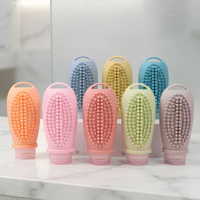 2-in-1 Silicone Travel Bottle Set | Multi-Use Toiletry Dispenser for Hair Washing & Scalp Massage | Leak-Proof for Bathroom