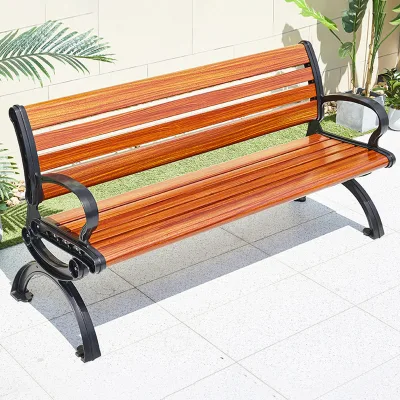 Modern Outdoor Furniture Wood Slat Bench Seat Wood Composite Patio Benches Outdoor Garden Bench Chair Public Park Chairs