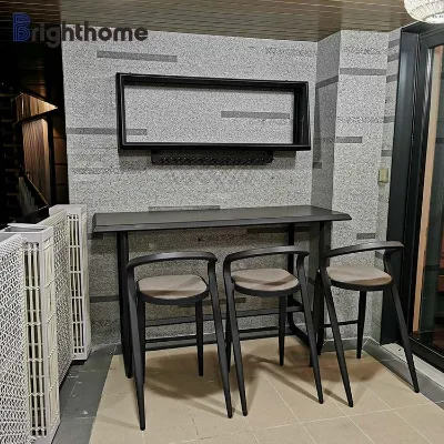 Waterproof Outdoor Garden Custom Furniture Modern Counter Bar Table and Chair Set