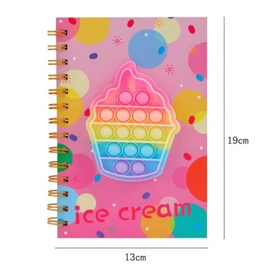Whole Selling Composition Book A5 Size Fidget Journal Spiral Bound Stress Relief Paper Cover Notebook for Kids