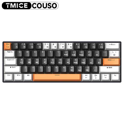 Custom UK US Spain Layout 60% RGB Backlit Red Dragon Mechanical Keyboard Wireless Wired Mini 61 Keys 68 Keys Gaming Keyboard