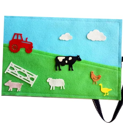 Baby Felt Story Board Toddler Busy Board Educational Toys Felt Fabric Foldable Design for Ocean Farm Themes Developing