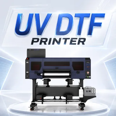 New 60cm 3-head I3200 Roll-to-Roll Fully Automatic Unwinding and Rewinding UV DTF Machine-Quick Drying Wear Resistant Waterproof