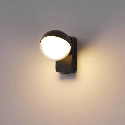 Transparent ball-shaped wall lamp Adjustable light angle Pure aluminum base outdoor wall lamp garden courtyard wall lamp