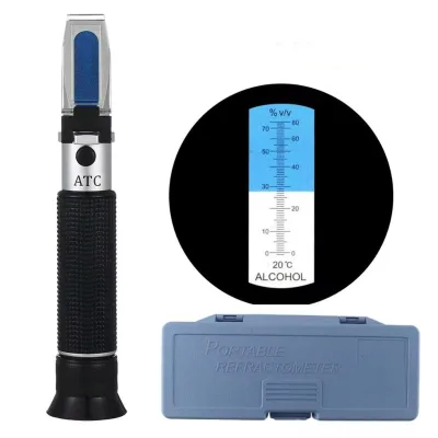Handheld 0-80% ATC Alcohol Refractometer for Spirits Household Liquor Brewing Refractometer Alcohol Concentration Detector