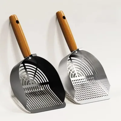 Steel Cat Litter Scoop Long Handle Eco-Friendly Portable Pet Waste Shovel Cleaning Tool for Tofu Sand Litter Box Cats Supplies