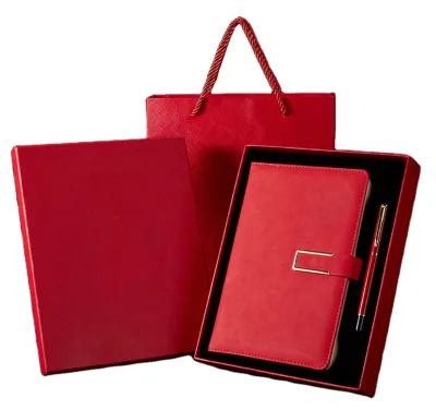 Father Day Gift Custom Luxury Corporate Journal Leather Notebook Promotional & Business Set with Box and Pen for Men Women