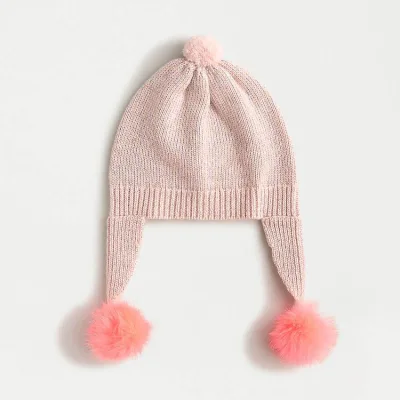 GRIL'S 70/28/2 POLYAMIDE/WOOL/OTHER FIBER KNITTED HAT WITH POM POM