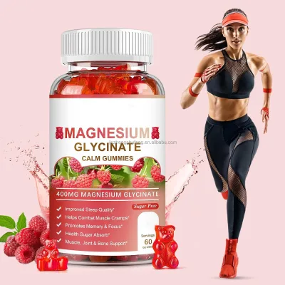 New Arrival 2025 Sports Supplement Magnesium Glycinate Gummies Raspberry Flavor Support Heart Health and Muscle Recovery