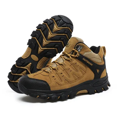 2024 High Quality High Ankle Durable Outsole Hard Sole Anti-slippery Men's Trendy Outdoor Climbing Hiking Shoes