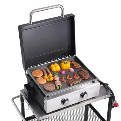 Flat Top Griddle Gas BBQ Cooking Station Commercial Equipment for Street Food Vendor Restaurant and Catering Use