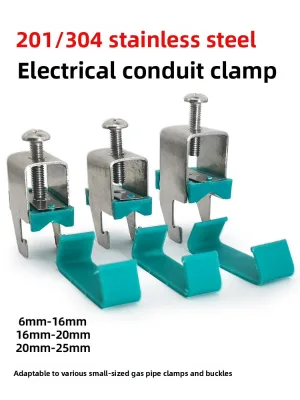 Electrical Conduit Clamps (201/304 Stainless Steel) Polished Finish BA-Tube Air-Line Clamps for Instrument Wiring