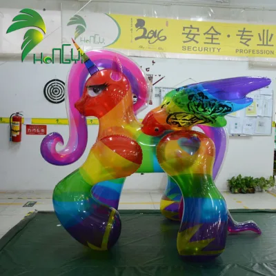 New Design Inflatable Horse Toy , Inflatable Transparent Rainbow Horse With SPH