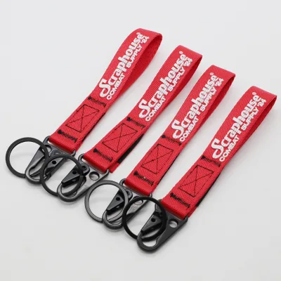 Custom Heavy Duty Tactical Keychain with HK Hook Custom Logo Nylon Webbing Key Ring Eco-Friendly Custom Color Promotional Items